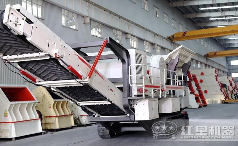 小型車載式鵝卵石破碎機(jī)，履帶液壓驅(qū)動(dòng)