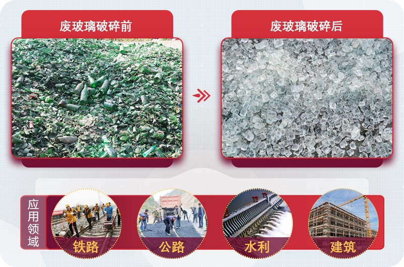 廢玻璃粉碎后用途廣，供不應(yīng)求